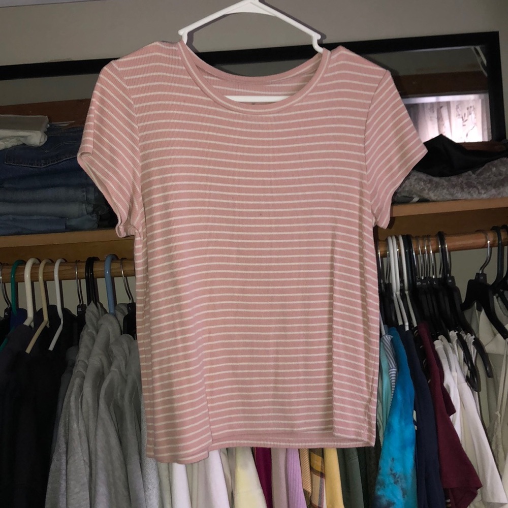 Pink and white stripped shirt